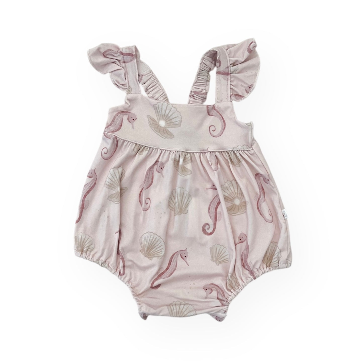 Bamboo Flutter Sleeve Bubble Romper | Seahorse