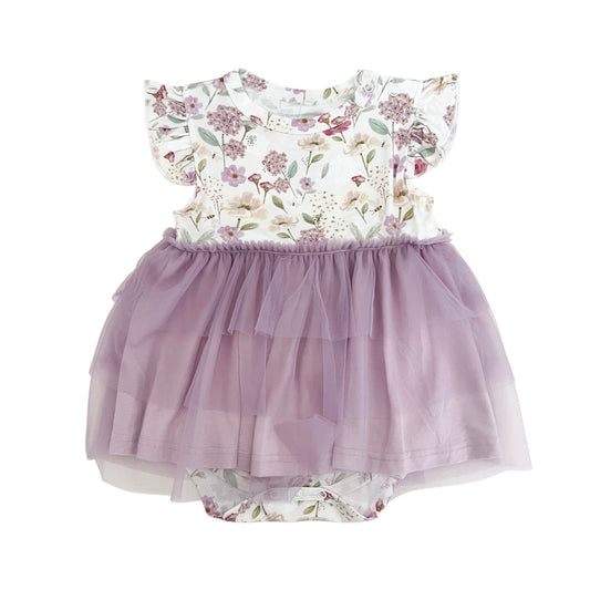 Bamboo Flutter Sleeve Tulle Romper | Willow