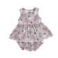 Organic Cotton Sleeveless Peplum Top & Bloomer Set | Hydrangea