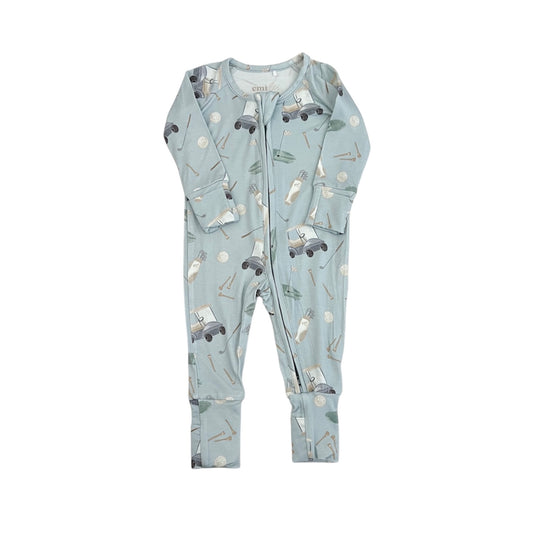 Bamboo Convertible Footie Romper | Dusty Blue Golf
