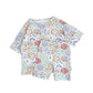 Organic Cotton Boxy Tee & Bike Short Set | Patch Floral