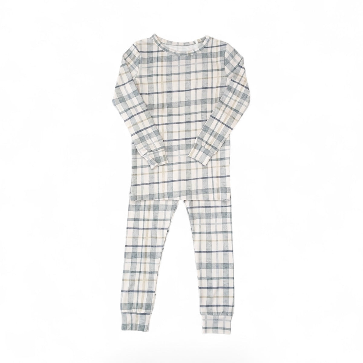 Bamboo Two Piece Toddler Set | Teal Plaid
