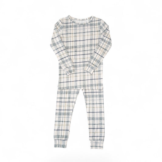 Bamboo Two Piece Toddler Set | Teal Plaid