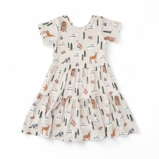Bamboo Short Sleeve Twirl Dress | Woodland Affirmations