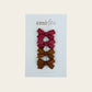 Piggy Ribbon Hair Bow Clips - Set of 4