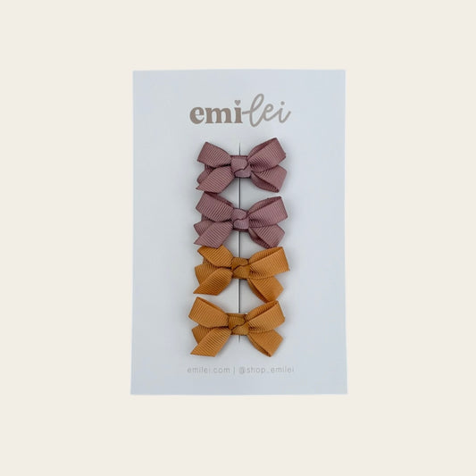 Piggy Ribbon Hair Bow Clips - Set of 4 (Copy)