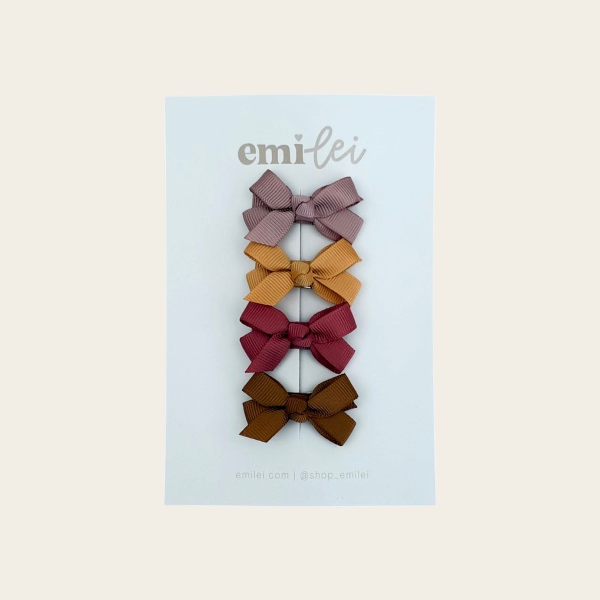 Ribbon Hair Bow Clips - Set of 4